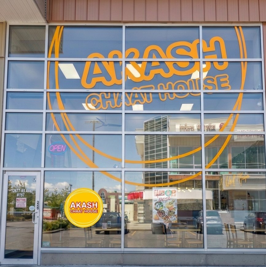 Akash Chaat House storefront in Surrey, BC